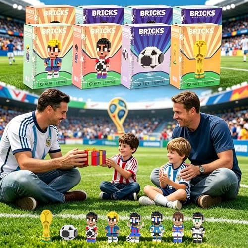 JUEGO DE 8 PIEZAS DE BLOQUES DE CONSTRUCCION DE MINIFIGURAS DE BALON DE FUTBOL COLECCIONISTA STEM - 5
