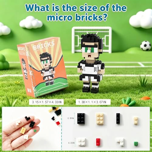 JUEGO DE 8 PIEZAS DE BLOQUES DE CONSTRUCCION DE MINIFIGURAS DE BALON DE FUTBOL COLECCIONISTA STEM - 7
