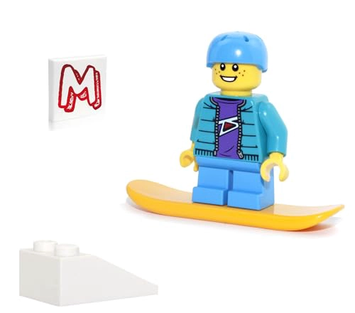 LEGO MINIFIGURA DE DIA FESTIVO SNOWBOARDER BOY WCASCO CON CAPUCHA SNOWBOARD 60155 - 1