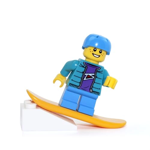LEGO MINIFIGURA DE DIA FESTIVO SNOWBOARDER BOY WCASCO CON CAPUCHA SNOWBOARD 60155 - 2