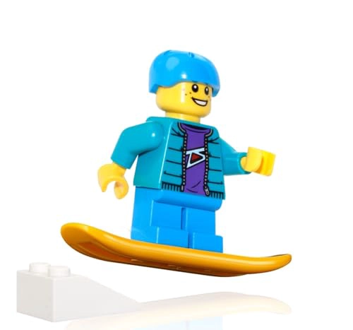 LEGO MINIFIGURA DE DIA FESTIVO SNOWBOARDER BOY WCASCO CON CAPUCHA SNOWBOARD 60155 - 3