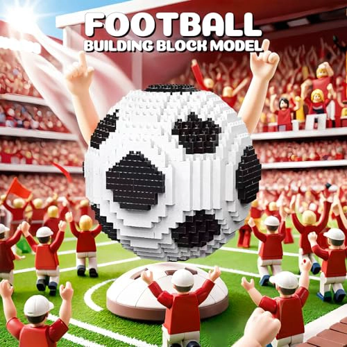 JUEGO DE BLOQUES DE CONSTRUCCION MICRO MINI DE BALON DE FUTBOL NEGRO Y BLANCO JUGUETES DE MODELO - 3