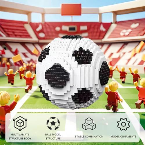 JUEGO DE BLOQUES DE CONSTRUCCION MICRO MINI DE BALON DE FUTBOL NEGRO Y BLANCO JUGUETES DE MODELO - 4
