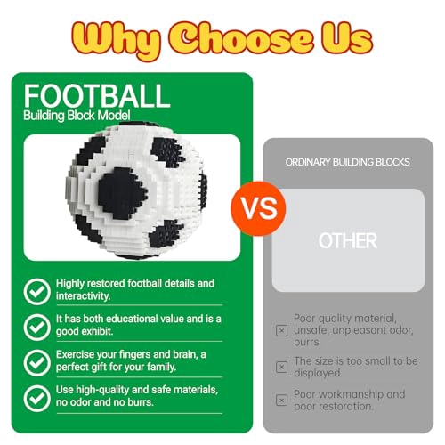 JUEGO DE BLOQUES DE CONSTRUCCION MICRO MINI DE BALON DE FUTBOL NEGRO Y BLANCO JUGUETES DE MODELO - 7