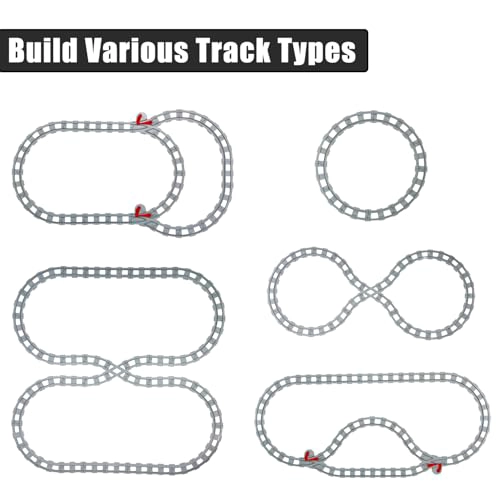 JUEGO DE VIAS DE TREN DE 47 PIEZAS PISTA DE TREN CLASICA CON 30 VIAS CURVAS 14 VIAS RECTAS 2 - 4
