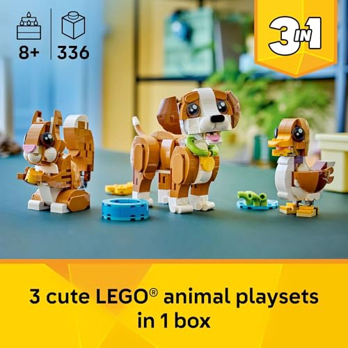 LEGO CREATOR 31382 ANIMALES LINDOS EN 1 JUGUETE DE CONSTRUCCION DE CACHORRO DECORACION - 2