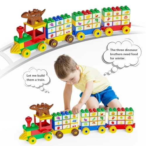 ANPCSO BLOQUES DE CONSTRUCCION PARA NIÑOS PEQUEÑOS DE 2 A 5 AÑOS INCLUYENDO AUTOS DE DINOSAURIOS - 2