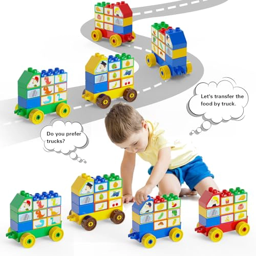 ANPCSO BLOQUES DE CONSTRUCCION PARA NIÑOS PEQUEÑOS DE 2 A 5 AÑOS INCLUYENDO AUTOS DE DINOSAURIOS - 3