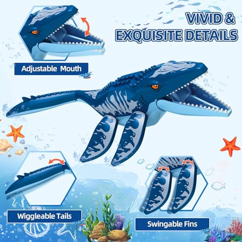 KIOTHDRE JUEGO DE CONSTRUCCION DE DINOSAURIO 3 EN 1 EXPLORADOR OCEANICO COMPATIBLE CON DINOSAUR - 6