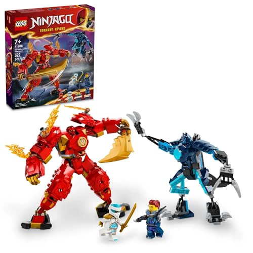 LEGO NINJAGO FIGURA DE ACCION MECH DE KAI ELEMENTAL FIRE FIGURA NINJA ROJA PERSONALIZABLE MAS - 1