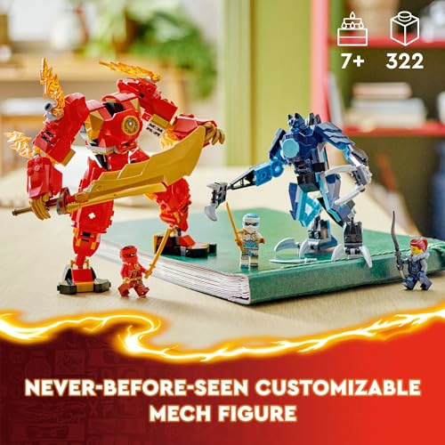LEGO NINJAGO FIGURA DE ACCION MECH DE KAI ELEMENTAL FIRE FIGURA NINJA ROJA PERSONALIZABLE MAS - 2