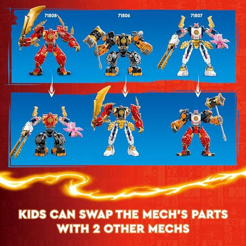 LEGO NINJAGO FIGURA DE ACCION MECH DE KAI ELEMENTAL FIRE FIGURA NINJA ROJA PERSONALIZABLE MAS - 3