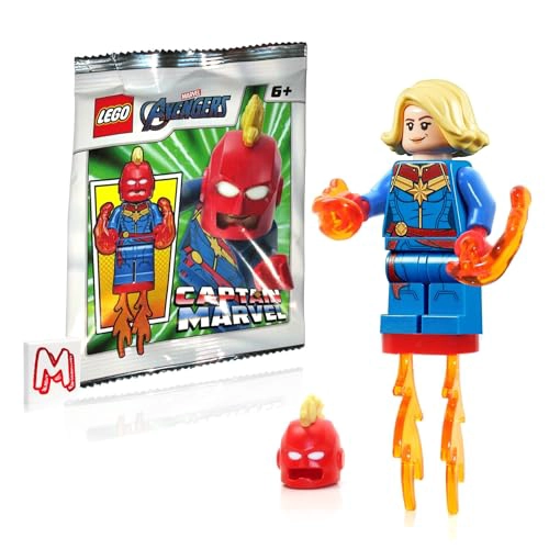 LEGO MARVEL SUPERHEROES AVENGERS MINIFIGURE CAPITANA MARVEL CON PELO CASCO Y EXPLOSIONES DE ENERGIA - 1