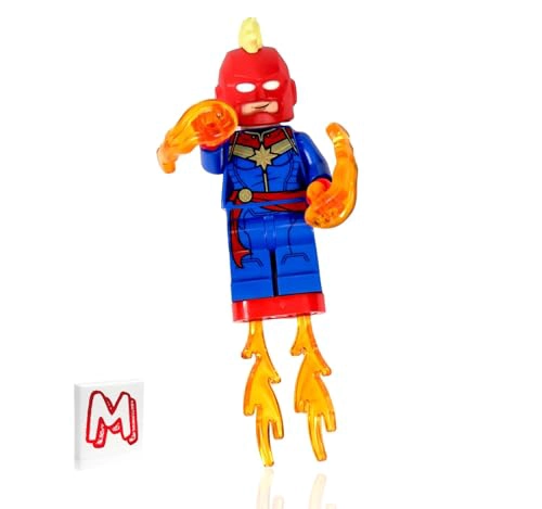 LEGO MARVEL SUPERHEROES AVENGERS MINIFIGURE CAPITANA MARVEL CON PELO CASCO Y EXPLOSIONES DE ENERGIA - 2