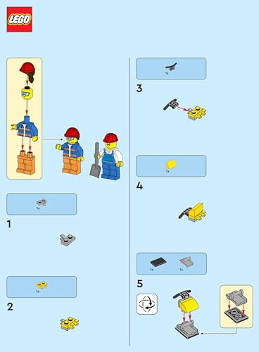 LEGO CIUDAD EQUIPO DE CONSTRUCTORES DE CONSTRUCCION CON MINIFIGURAS DE TAMPER Y HERRAMIENTAS - 5