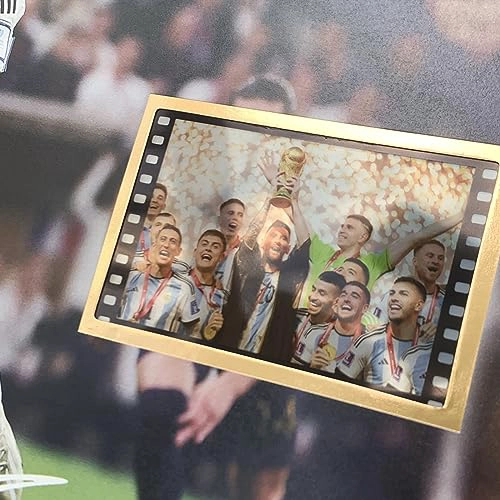SUFENVERA FOTO FIRMADA DE LIONEL MESSI COPA MUNDIAL 2022 COLLAGE DE PELICULA POSTER ENMARCADO - 4