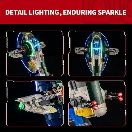 BRIKSMAX KIT DE LUZ 20 PARA LEGO JANGO FETTS FIRESPRAYCLASS STARSHIP ILUMINACION LED INNOVADORA - 3