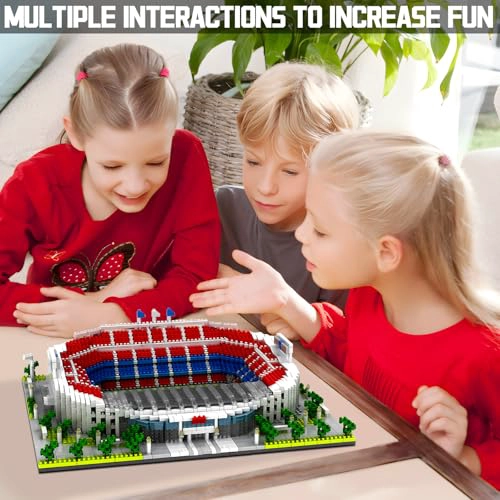 JUEGOS DE BLOQUES DE CONSTRUCCION MICRO MINI DE ESTADIO DE FUTBOL ESTILO BARCELONA JUGUETES MODELO - 2