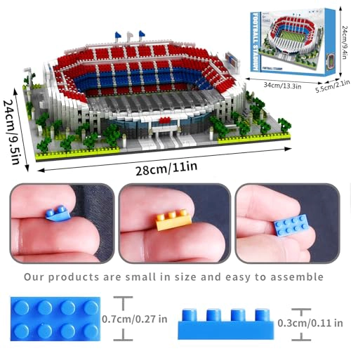 JUEGOS DE BLOQUES DE CONSTRUCCION MICRO MINI DE ESTADIO DE FUTBOL ESTILO BARCELONA JUGUETES MODELO - 3