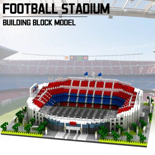 JUEGOS DE BLOQUES DE CONSTRUCCION MICRO MINI DE ESTADIO DE FUTBOL ESTILO BARCELONA JUGUETES MODELO - 4
