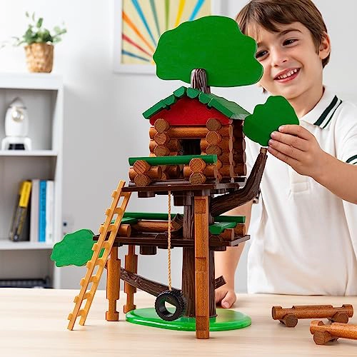 LINCOLN LOGS JUEGO DE CONSTRUCCION DE CASA EN EL ARBOL DE 2 NIVELES JUGUETE EDUCATIVO REGALO - 2