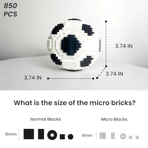 VZIIMO JUEGO DE CONSTRUCCION DE FUTBOL PARA ADULTOS REGALOS DE FUTBOL PARA NIÑOS KIT DE MODELO - 2