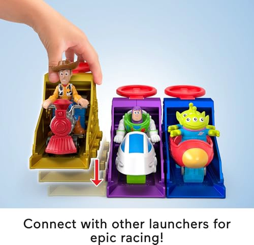 FISHERPRICE IMAGINEXT JUEGO DE LANZADOR CON FIGURAS DE ACCION ALIENIGENAS DE 3 PULGADAS Y VEHICULO - 3