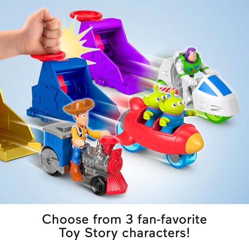 FISHERPRICE IMAGINEXT JUEGO DE LANZADOR CON FIGURAS DE ACCION ALIENIGENAS DE 3 PULGADAS Y VEHICULO - 4