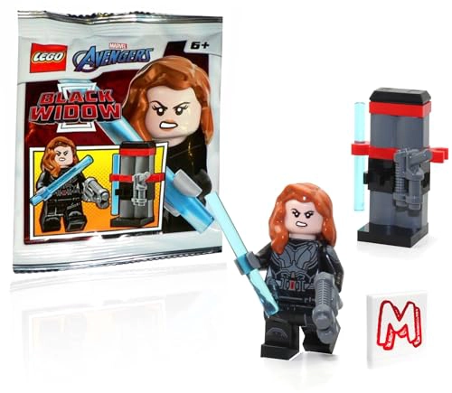 LEGO MARVEL SUPER HEROES AVENGERS TOWER BATTLE MINIFIGURE VIUDA NEGRA BRAZOS IMPRESOS CON SOPORTE - 1
