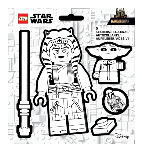 LEGO STAR WARS THE MANDALORIAN AHSOKA TANO BW 53757 5 CALCOMANIAS 1 HOJA BLANCO Y NEGRO - 1