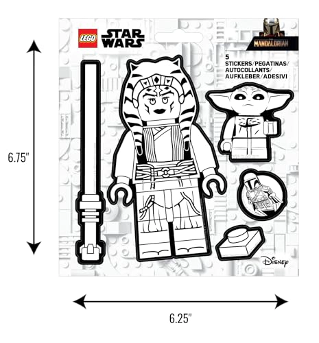 LEGO STAR WARS THE MANDALORIAN AHSOKA TANO BW 53757 5 CALCOMANIAS 1 HOJA BLANCO Y NEGRO - 2