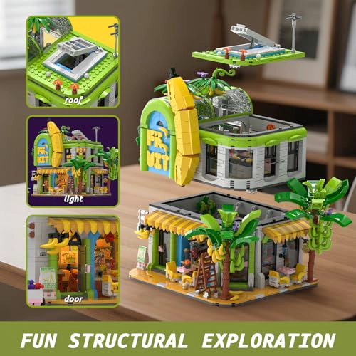 BANANA SHOP HOUSE JUEGO DE CONSTRUCCION DE LA CIUDAD JUGUETE DE ARQUITECTURA MODULAR DE CASA - 3
