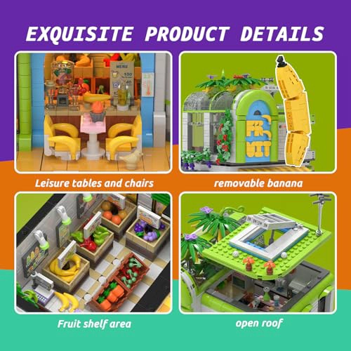 BANANA SHOP HOUSE JUEGO DE CONSTRUCCION DE LA CIUDAD JUGUETE DE ARQUITECTURA MODULAR DE CASA - 4