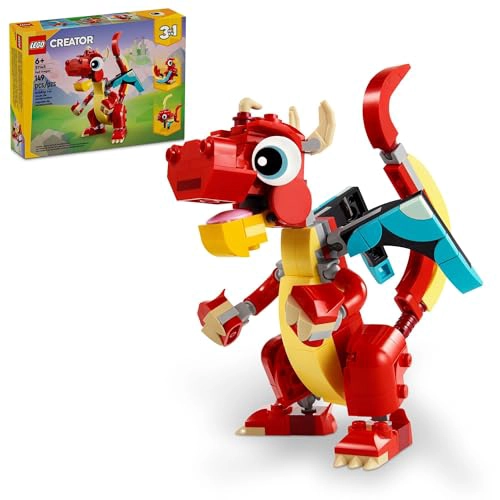 LEGO CREATOR 31145 JUGUETE DE DRAGON ROJO 3 EN 1 SE TRANSFORMA DE DRAGON A PEZ A FE NIX IDEA - 1