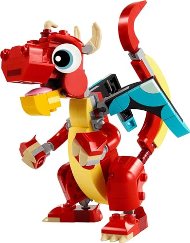LEGO CREATOR 31145 JUGUETE DE DRAGON ROJO 3 EN 1 SE TRANSFORMA DE DRAGON A PEZ A FE NIX IDEA - 5