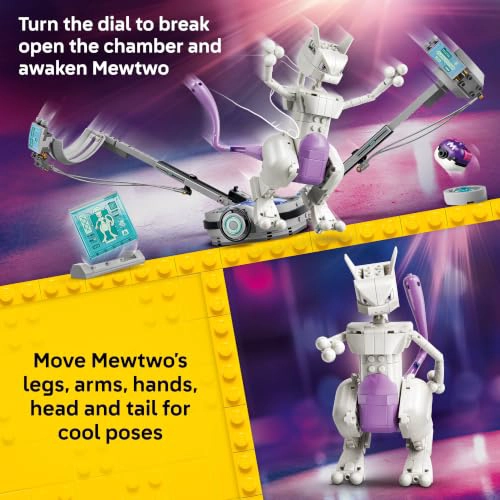 LEGO POKE MON SMART PLAY MEWTWOS LAB BREAK SET COMPATIBLE CON UNA ETIQUETA INTELIGENTE Y UNA FIGURA - 3
