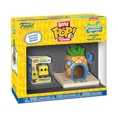 FUNKO POP BITTY TOWN BOB ESPONJA PANTALONES CUADRADOS BOB ESPONJA PANTALONES CUADRADOS Y CASA - 1