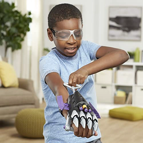 MARVEL MECH STRIKE MECHASAURS BLACK PANTHER SABRE CLAW BLASTER NERF BLASTER CON 3 DARDOS JUEGO - 5