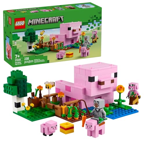LEGO MINECRAFT FIGURAS DE JUGUETE Y JUEGO DE LA CASA DEL CERDITO BEBE  JUGUETE DE CONSTRUCCION - 1