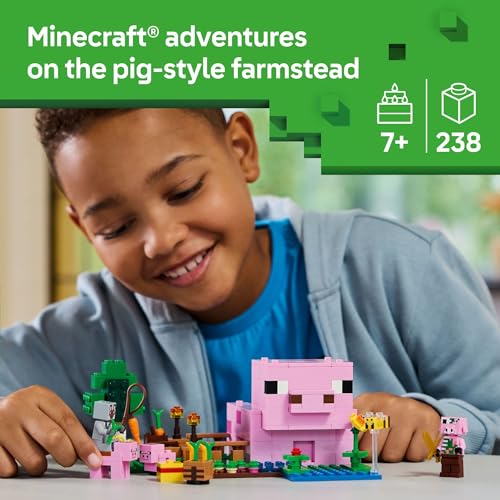 LEGO MINECRAFT FIGURAS DE JUGUETE Y JUEGO DE LA CASA DEL CERDITO BEBE  JUGUETE DE CONSTRUCCION - 2