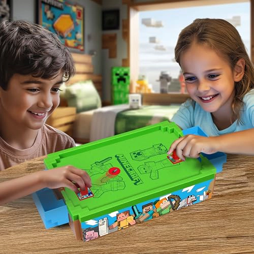 MINECRAFT MINI ARCADE AIR HOCKEY OVERWORLD JUEGO DE MESA MOTORIZADO DE 14 PULGADAS SONIDOS ICONICOS - 2