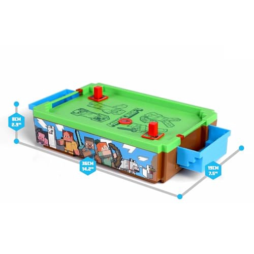 MINECRAFT MINI ARCADE AIR HOCKEY OVERWORLD JUEGO DE MESA MOTORIZADO DE 14 PULGADAS SONIDOS ICONICOS - 4