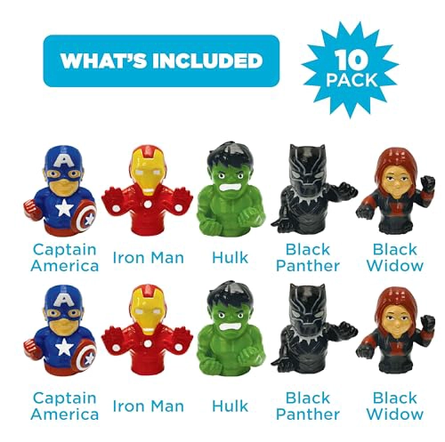 MARVEL AVENGERS 10 PIECE FINGER PUPPET SET EDUCATIONAL PLAY PARTY FAVORS BATH AND POOL TOYS BEACH - 2