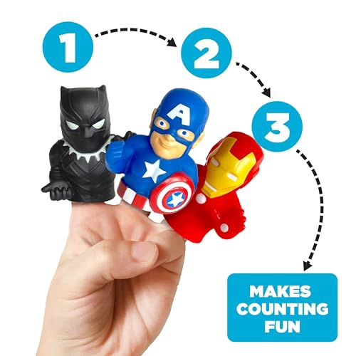 MARVEL AVENGERS 10 PIECE FINGER PUPPET SET EDUCATIONAL PLAY PARTY FAVORS BATH AND POOL TOYS BEACH - 5