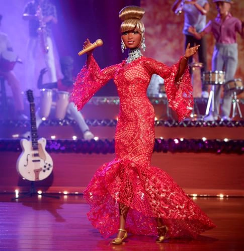 MUÑECA BARBIE MUJERES INSPIRADORAS CELIA CRUZ REINA DE LA SALSA EN VESTIDO DE ENCAJE ROJO - 2