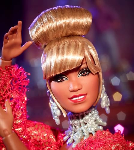 MUÑECA BARBIE MUJERES INSPIRADORAS CELIA CRUZ REINA DE LA SALSA EN VESTIDO DE ENCAJE ROJO - 4