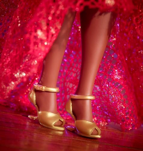 MUÑECA BARBIE MUJERES INSPIRADORAS CELIA CRUZ REINA DE LA SALSA EN VESTIDO DE ENCAJE ROJO - 5