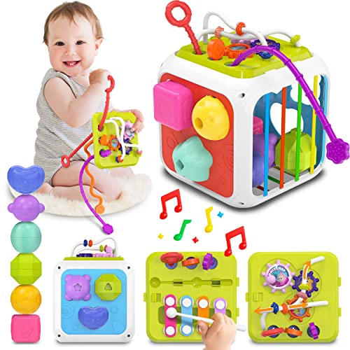 KECRISTV JUGUETES MONTESSORI PARA NIÑAS Y NIÑOS PEQUEÑOS CUBO DE ACTIVIDAD SENSORIAL DE APRENDIZAJE - 1