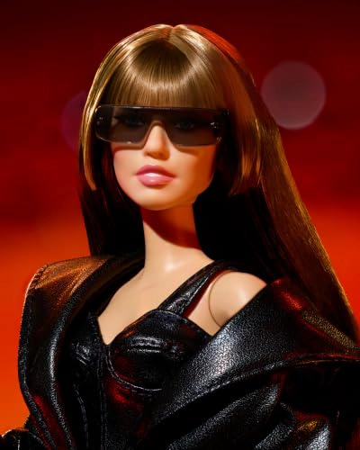 BARBIE SIGNATURE DOLL MILEY CYRUS POSABLE COLLECTIBLE IN FAUX LEATHER OUTFIT WITH HOOD AND HEELS - 3