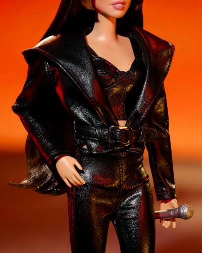 BARBIE SIGNATURE DOLL MILEY CYRUS POSABLE COLLECTIBLE IN FAUX LEATHER OUTFIT WITH HOOD AND HEELS - 4
